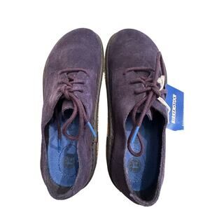 Birkenstock Gary Kids Navy Suede Leather Shoes Size 1 UK 32